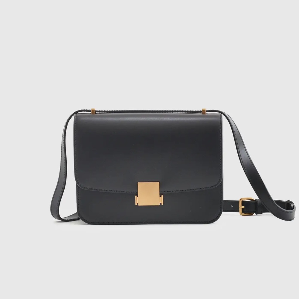 Quince Italian Leather Box Shoulder Handbag